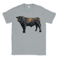 Heather Grey black angus bull Classic Tee - RanaPortraitStore