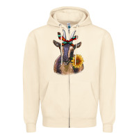 Sandshell sunflower aztec ribbon goat Zipper Hoodie - RanaPortraitStore