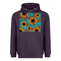 Plum sunflower turquoise glitter Heavyweight Hoodie - JahusDesignShop