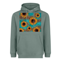 Sage sunflower turquoise glitter Heavyweight Hoodie - JahusDesignShop