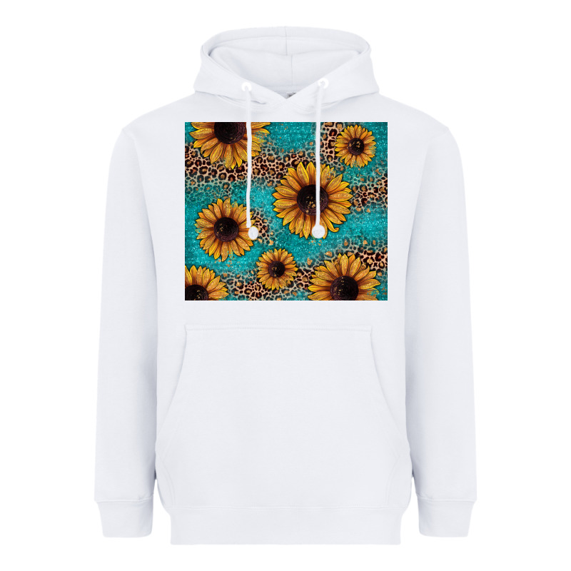 Sunflower Turquoise Glitter Heavyweight Hoodie by JahusDesignShop | Teevron