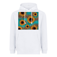 White sunflower turquoise glitter Heavyweight Hoodie - JahusDesignShop