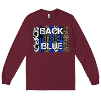 Burgundy back the blue brushstroke Long Sleeve Tee - Zillion Design Studio