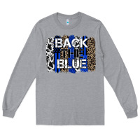 Heather Grey back the blue brushstroke Long Sleeve Tee - Zillion Design Studio