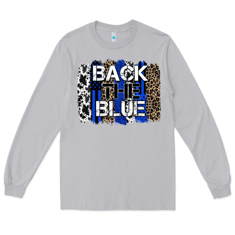 Back The Blue Brushstroke Long Sleeve Tee by Zillion Design Studio | Teevron