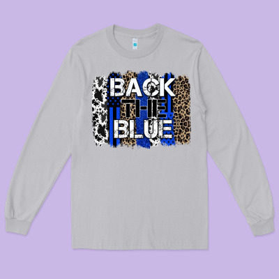 Back The Blue Brushstroke Long Sleeve Tee Designed By Zillion Design Studio