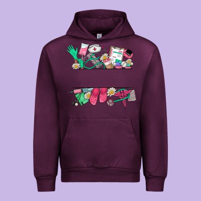 Custom Name Nurse Urban Hoodie Designed By Nancycooperartshop