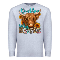Heather Grey don't be a salty heifer long haired cow Premium Sweatshirt - Jasminsmagicworld