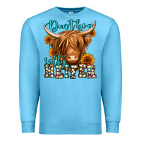 Ocean Blue don't be a salty heifer long haired cow Premium Sweatshirt - Jasminsmagicworld