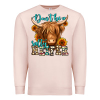 Pale Pink don't be a salty heifer long haired cow Premium Sweatshirt - Jasminsmagicworld