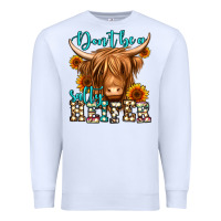White don't be a salty heifer long haired cow Premium Sweatshirt - Jasminsmagicworld
