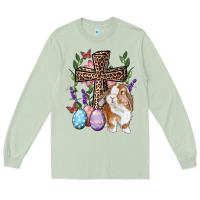 Matcha Easter bunny and floral cross Long Sleeve Tee - RanaPortraitStore