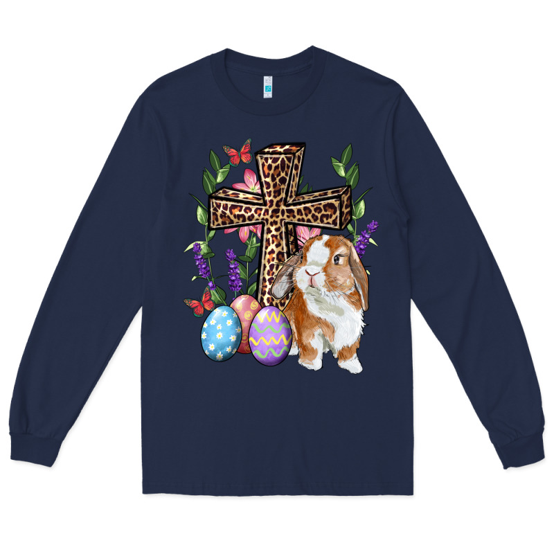 Easter Bunny And Floral Cross Long Sleeve Tee by RanaPortraitStore | Teevron