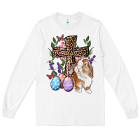 White Easter bunny and floral cross Long Sleeve Tee - RanaPortraitStore