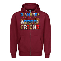 Burgundy diamonds are a girl's best friend baseball Zipper Hoodie - Zillion Design Studio