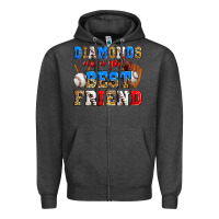 Charcoal Heather diamonds are a girl's best friend baseball Zipper Hoodie - Zillion Design Studio