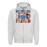 Dove Grey diamonds are a girl's best friend baseball Zipper Hoodie - Zillion Design Studio