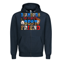 Navy diamonds are a girl's best friend baseball Zipper Hoodie - Zillion Design Studio