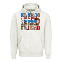 Oatmeal Heather diamonds are a girl's best friend baseball Zipper Hoodie - Zillion Design Studio