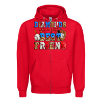 Red diamonds are a girl's best friend baseball Zipper Hoodie - Zillion Design Studio