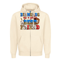 Sandshell diamonds are a girl's best friend baseball Zipper Hoodie - Zillion Design Studio
