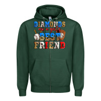 Sports Green diamonds are a girl's best friend baseball Zipper Hoodie - Zillion Design Studio