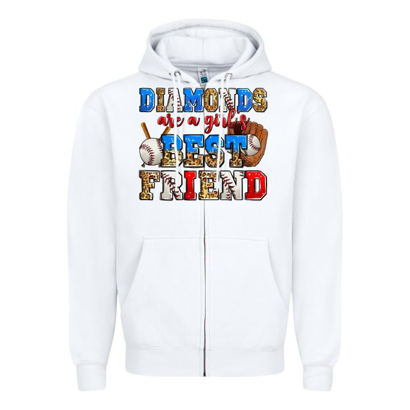 Diamonds Are A Girl's Best Friend Baseball Zipper Hoodie by Zillion Design Studio | Teevron