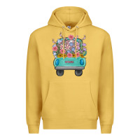 Antique Gold truck with flowers Premium Hoodie - MaliasSmallBusiness