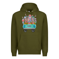 Army Green truck with flowers Premium Hoodie - MaliasSmallBusiness