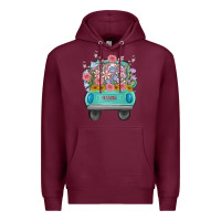 Burgundy truck with flowers Premium Hoodie - MaliasSmallBusiness