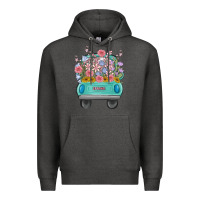 Charcoal Heather truck with flowers Premium Hoodie - MaliasSmallBusiness