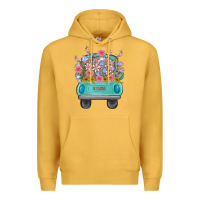 Mustard truck with flowers Premium Hoodie - MaliasSmallBusiness