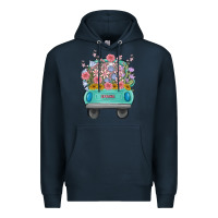 Navy truck with flowers Premium Hoodie - MaliasSmallBusiness