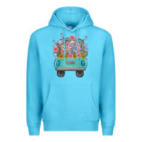 Ocean Blue truck with flowers Premium Hoodie - MaliasSmallBusiness