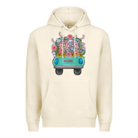 Tofu truck with flowers Premium Hoodie - MaliasSmallBusiness