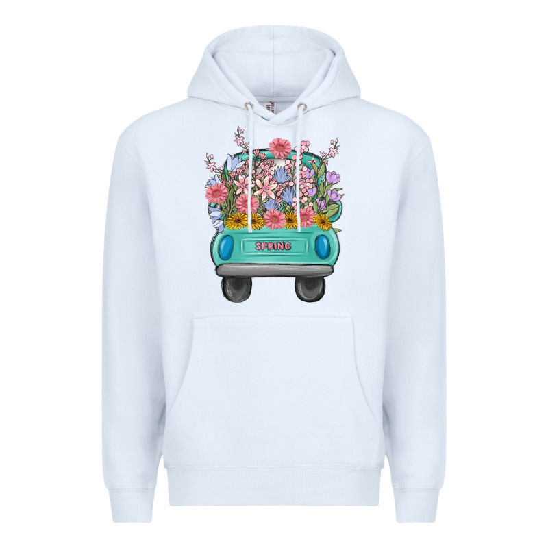 Truck With Flowers Premium Hoodie by MaliasSmallBusiness | Teevron