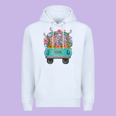 Truck With Flowers Premium Hoodie Designed By Maliassmallbusiness