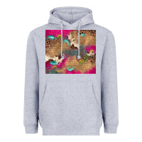 Heather Grey pink glitter leopard sunflower gemstone Heavyweight Hoodie - JahusDesignShop