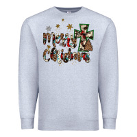 Heather Grey merry christmas wood slice ornament Premium Sweatshirt - JahusDesignShop