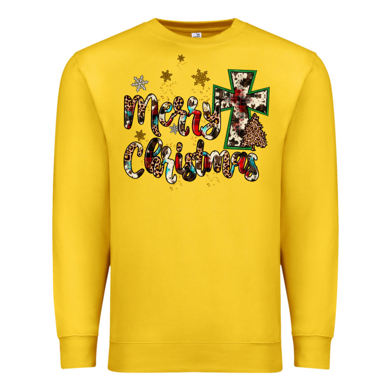 Merry Christmas Wood Slice Ornament Premium Sweatshirt by JahusDesignShop | Teevron