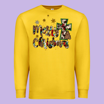 Merry Christmas Wood Slice Ornament Premium Sweatshirt Designed By Jahusdesignshop