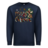 Navy merry christmas wood slice ornament Premium Sweatshirt - JahusDesignShop