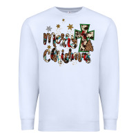 White merry christmas wood slice ornament Premium Sweatshirt - JahusDesignShop