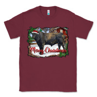 Burgundy merry christmas black angus bull and farm Classic Tee - RanaPortraitStore