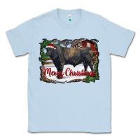 Dusty Blue merry christmas black angus bull and farm Classic Tee - RanaPortraitStore