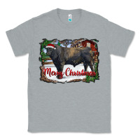 Heather Grey merry christmas black angus bull and farm Classic Tee - RanaPortraitStore