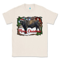 Merry Christmas Black Angus Bull And Farm Classic Tee | Teevron