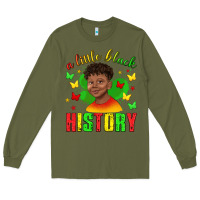 Army Green a little black history with boy juneteenth Long Sleeve Tee - texasbilliewilder