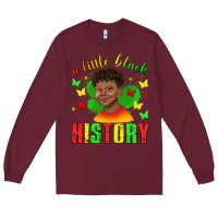 Burgundy a little black history with boy juneteenth Long Sleeve Tee - texasbilliewilder