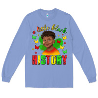 Colony Blue a little black history with boy juneteenth Long Sleeve Tee - texasbilliewilder